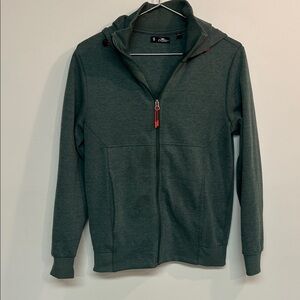 Men's Dark Green Zip-Up Sweater